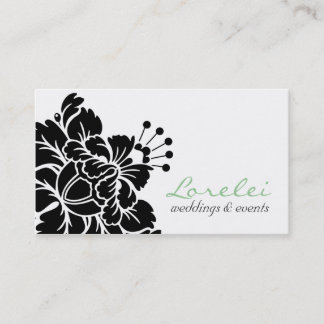 Tarjeta de visita elegante de la flor negra del