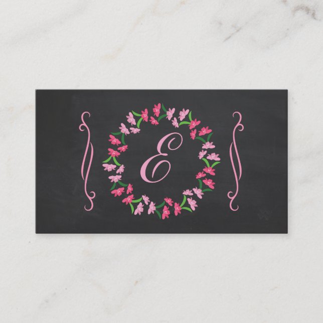 Tarjeta de visita elegante de la guirnalda de la (Anverso)