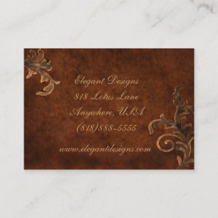 Tarjeta de visita elegante de la hoja de bronce de