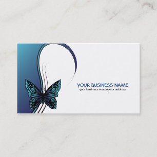 tarjeta de visita elegante de la mariposa en azul