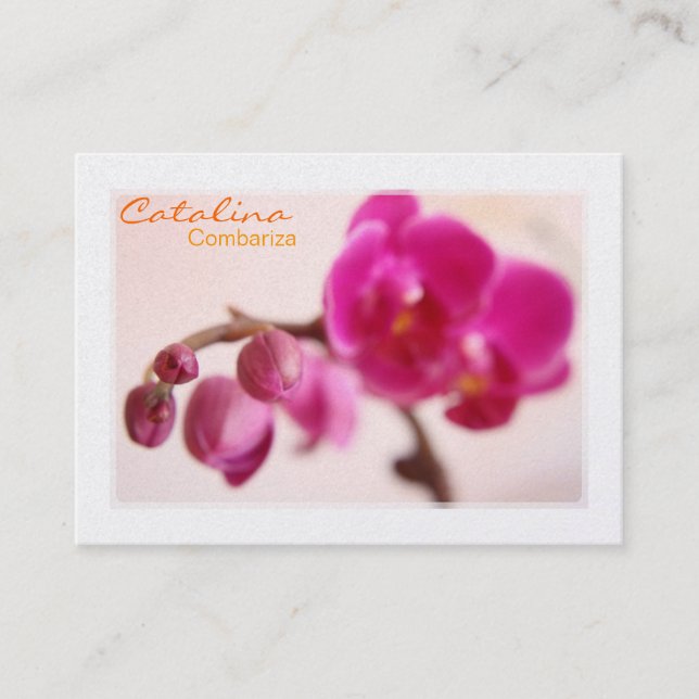 Tarjeta de visita elegante de la orquídea (Anverso)