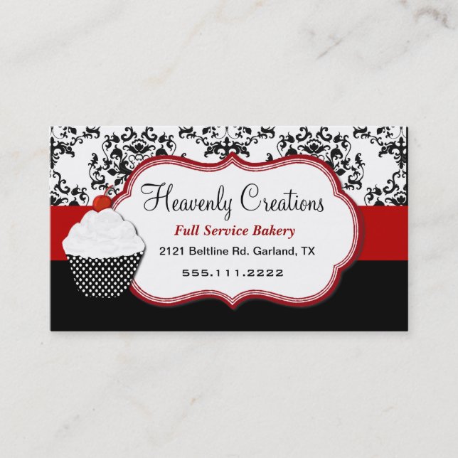 Tarjeta de visita elegante de la panadería de la (Anverso)