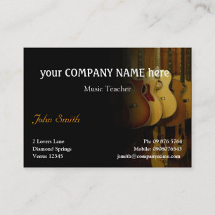 Tarjeta de visita elegante de las guitarras