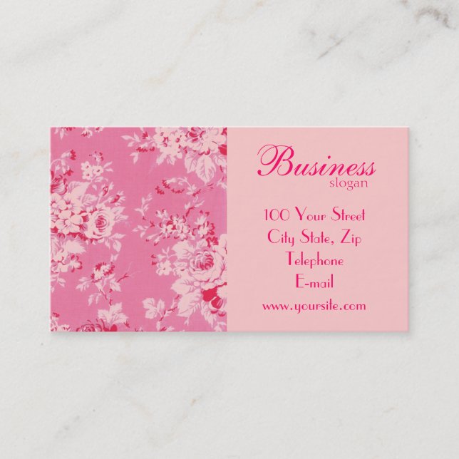 Tarjeta de visita elegante de los rosas 3 (Anverso)