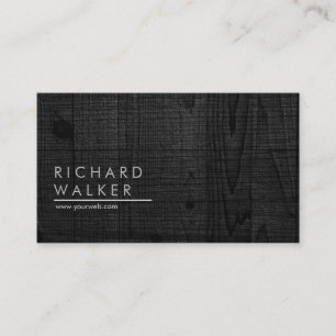Tarjeta De Visita Elegante de madera negro mínimo moderno
