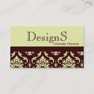 Tarjeta de visita elegante de moda del damasco de