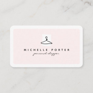 Tarjeta De Visita Elegante de moda rosa de color negro moderno