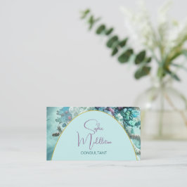 Tarjeta de visita elegante de Ocean Sea Coral Blue
