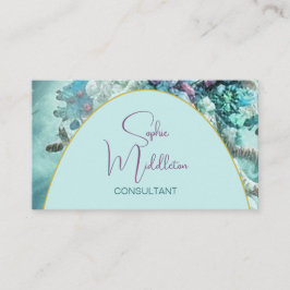 Tarjeta de visita elegante de Ocean Sea Coral Blue