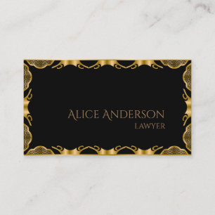 Tarjeta de visita elegante de oro negro de lujo pa