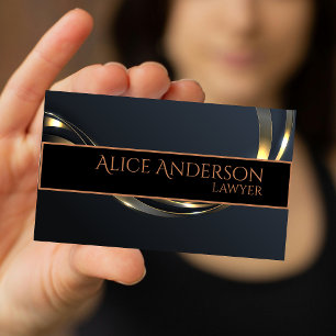 Tarjeta de visita elegante de oro negro de lujo pa
