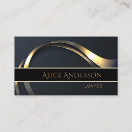 Tarjeta de visita elegante de oro negro de lujo pa