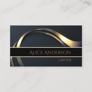 Tarjeta de visita elegante de oro negro de lujo pa