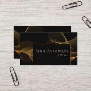 Tarjeta de visita elegante de oro negro de lujo pa