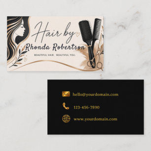 Tarjeta de Visita Elegante de Peluquería