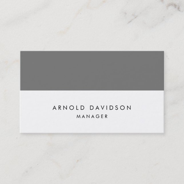 Tarjeta De Visita Elegante de rayas blancas grises profesional (Anverso)