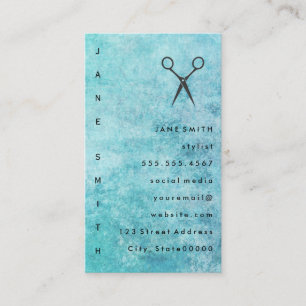 Tarjeta De Visita Elegante de textura gris azul