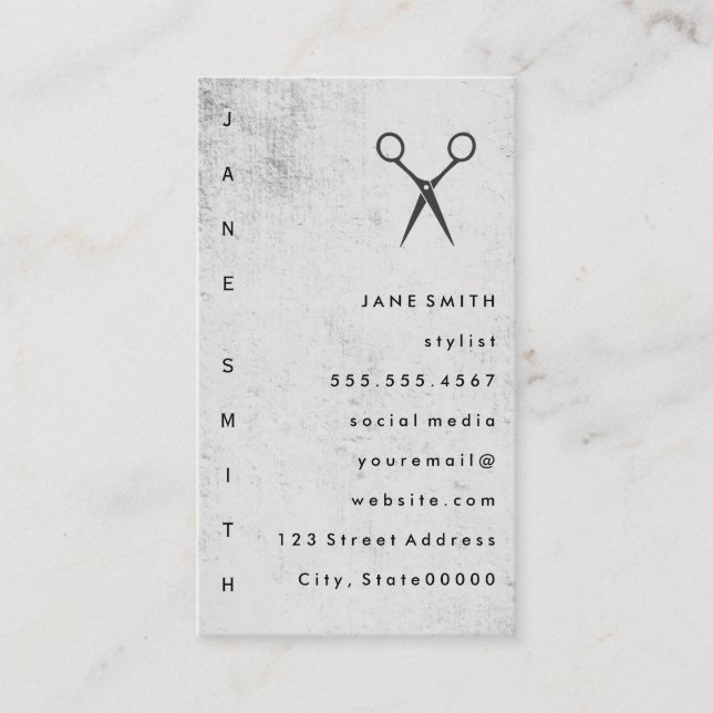 Tarjeta De Visita Elegante de textura gris puro (Anverso)