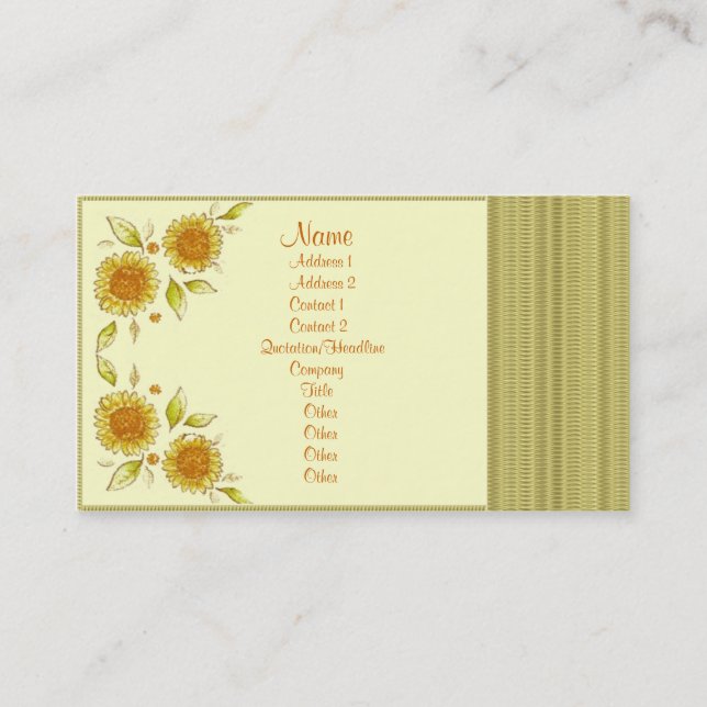 Tarjeta De Visita Elegante deco floral (Anverso)