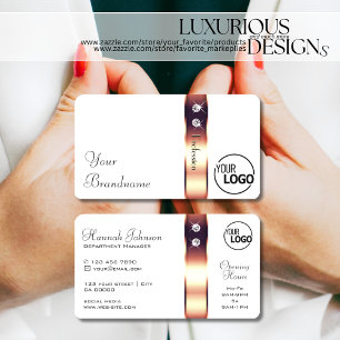 Tarjeta De Visita Elegante decoración de oro Rosa sobre diamantes y