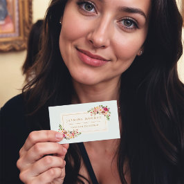 Tarjeta De Visita Elegante decoración pastel acuarela Floral Boutiqu