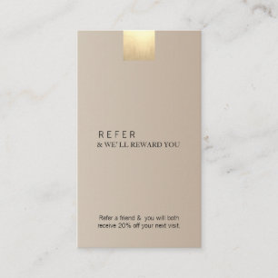 Tarjeta De Visita Elegante degradado beige contemporáneo dorado ver