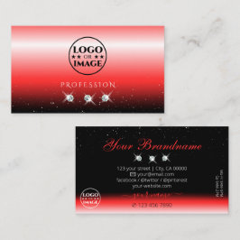Tarjeta De Visita Elegante degradado negro rojo gélido Joyas parkle 