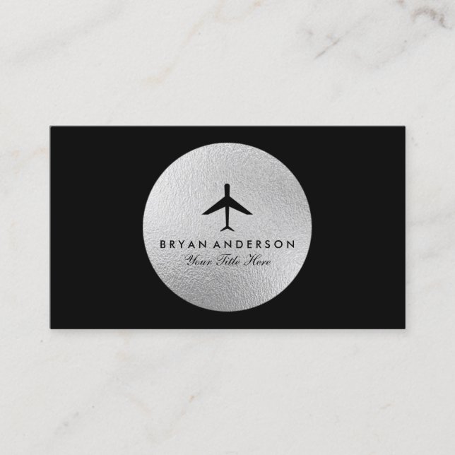 Tarjeta de visita elegante del aeroplano