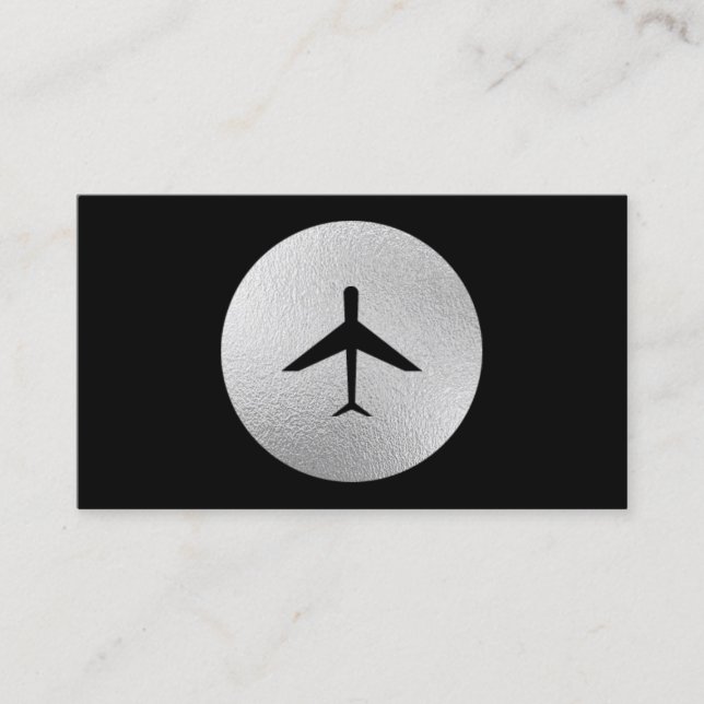 Tarjeta de visita elegante del aeroplano (Anverso)