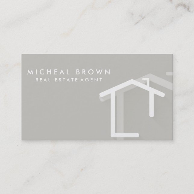 Tarjeta de visita elegante del agente inmobiliario (Anverso)