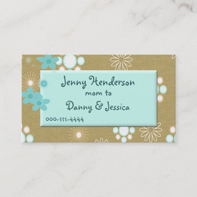 Tarjeta de visita elegante del Aquamarine y de la (Anverso)