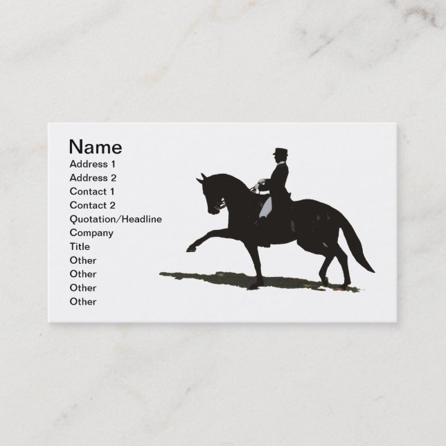 Tarjeta de visita elegante del caballo del (Anverso)