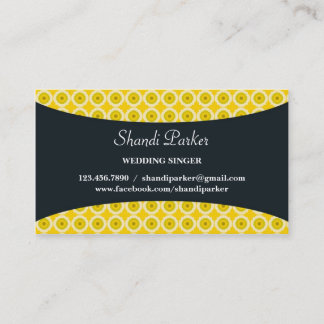 Tarjeta de visita elegante del cantante de la