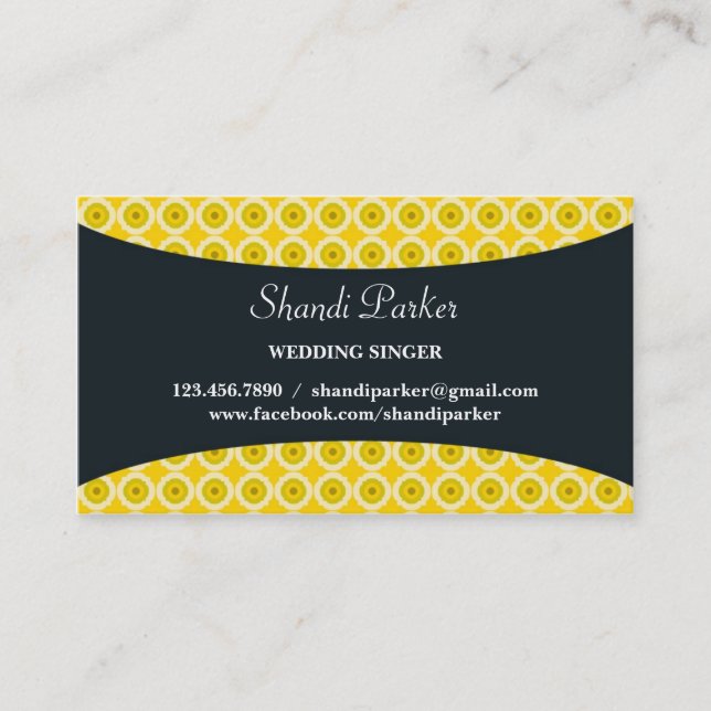 Tarjeta de visita elegante del cantante de la (Anverso)
