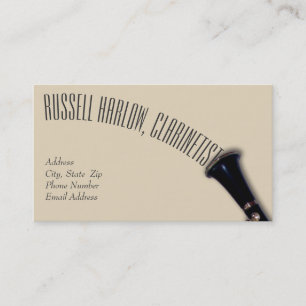 Tarjeta de visita elegante del Clarinet