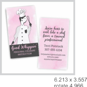 tarjeta de visita elegante del cocinero del chica