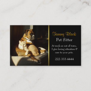 Tarjeta de visita elegante del cuidado de animales