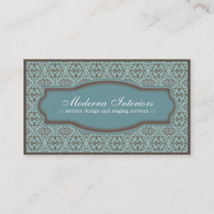Tarjeta de visita elegante del damasco