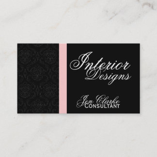 Tarjeta de visita elegante del damasco blanco y