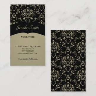 Tarjeta de visita elegante del damasco de color