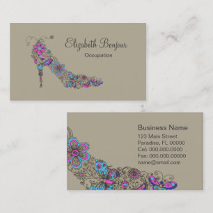 Tarjeta de visita elegante del ~ del zapato
