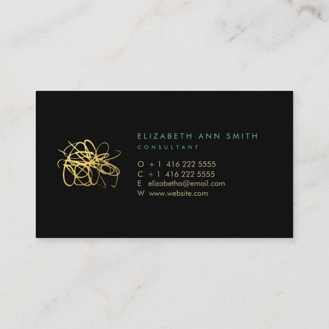 Tarjeta de visita elegante del efecto del Relieve (Reverso)