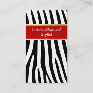 Tarjeta de visita elegante del estampado de zebra