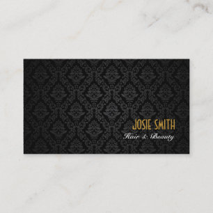 Tarjeta de visita elegante del estilo del damasco