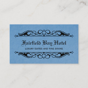 Tarjeta de visita elegante del Flourish, azul
