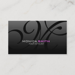 Tarjeta de visita elegante del monograma bilateral