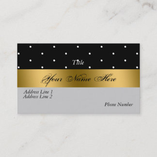 Tarjeta de visita elegante del negro del oro