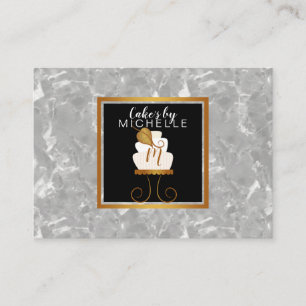 Tarjeta de visita elegante del oro/de la torta