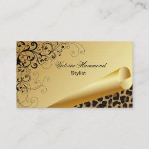 Tarjeta de visita elegante del oro y de la