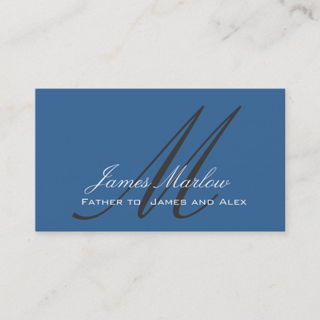 Tarjeta de visita elegante del papá del azul de (Anverso)